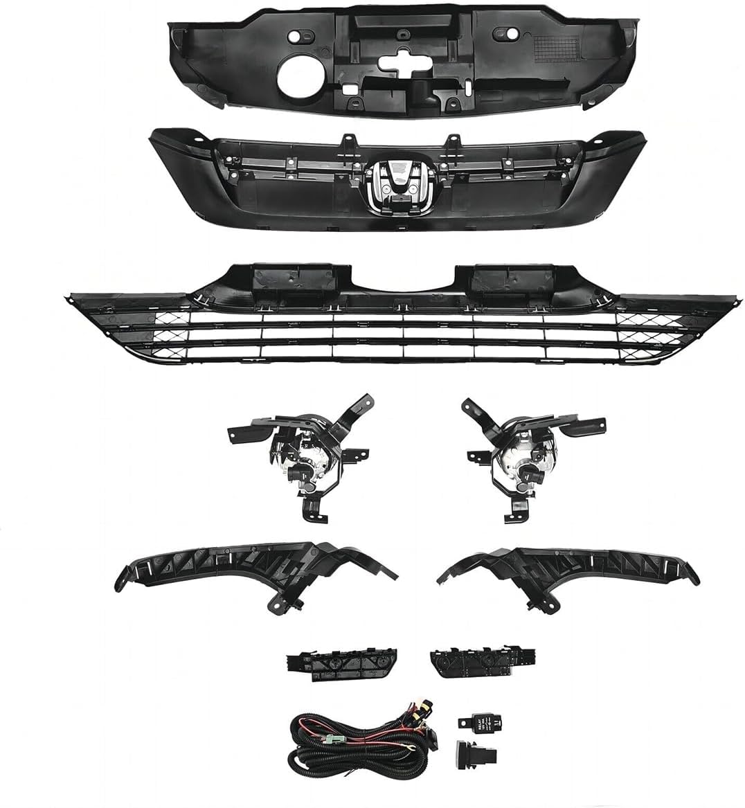 Bumper Grille Fog lights Bumper Headlight Brackets Radiator Cover Kit Fit For H0NDA CRV 2007-2009