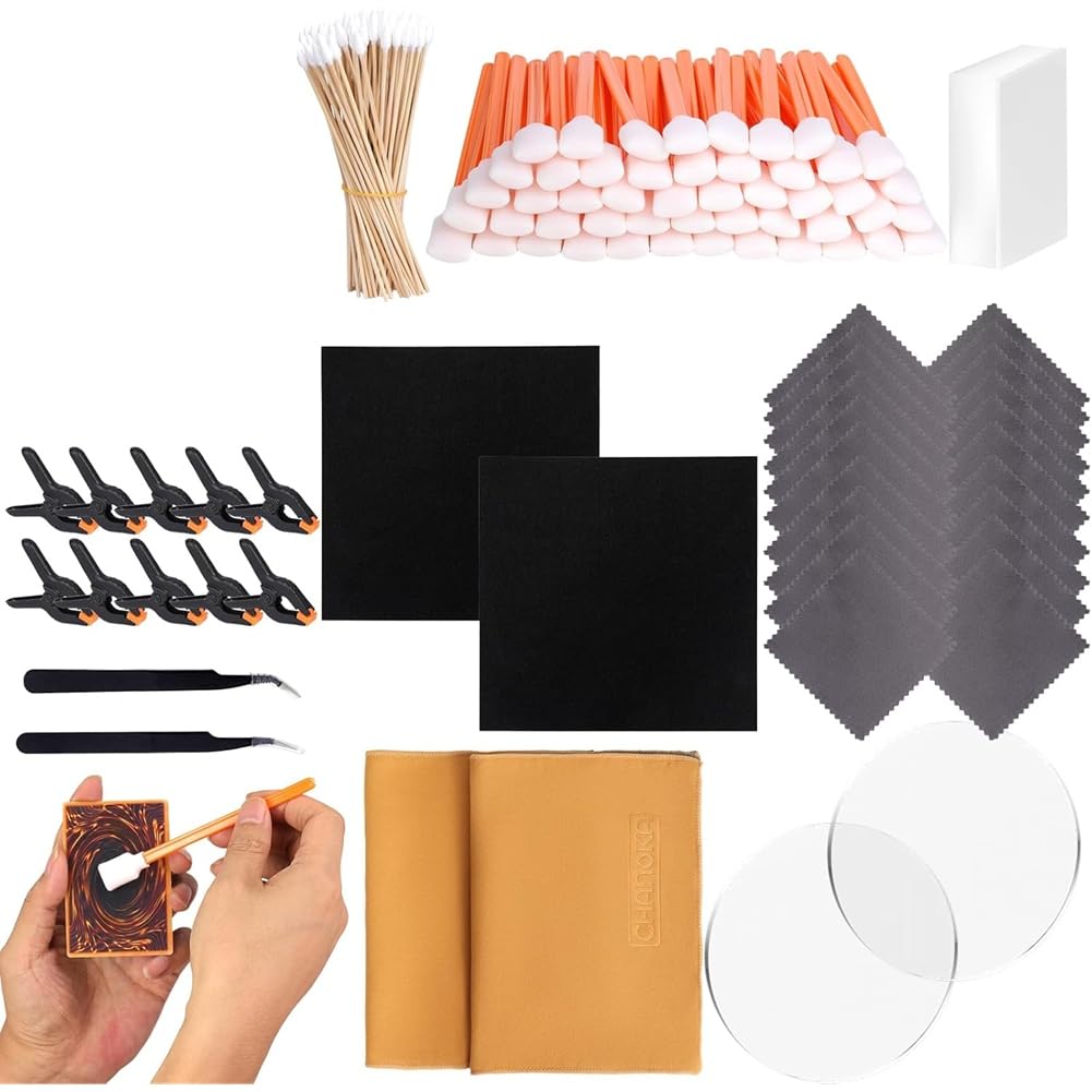 Kit per La Pulizia Delle Carte, Kit per La Pulizia Delle Carte Collezionabili e Kit per L'Appiattimento Delle Carte Sportive, Strumento per La Cura e La Riparazione per Collezionisti di Cart