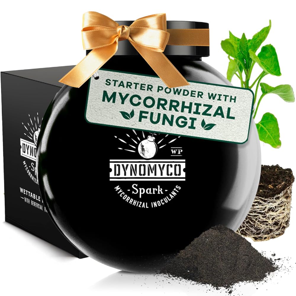 DYNOMYCO Spark WP Mycorrhizal Fungi, 6oz Wettable Powder – 3-In-1 Root Enhancer Amplifies Nutrient Uptake & Yield – Treats 38 Plants, Indoor/Outdoor Bio-Stimulant – Dissolves Fast in Seed Starter Soil
