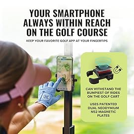 Stripebird Original Magnetic Golf Cart Phone Holder (Graphite), Golf Caddy, Coolest Golf Cart Accessories, Cool Golf Gadgets, Slim Smartphone Mount