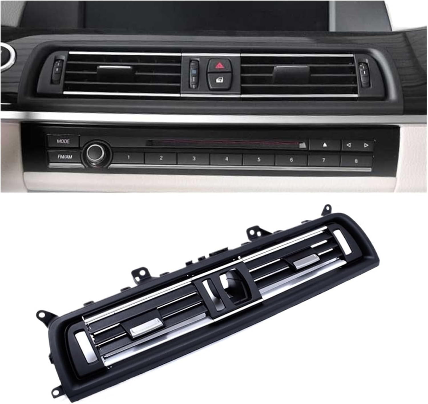 LHD RHD Front Central Left Right Rear Conditioner Chromed Air Vent Grille Outlet Panel Fit for BMW 5 Series(Without Chrome)