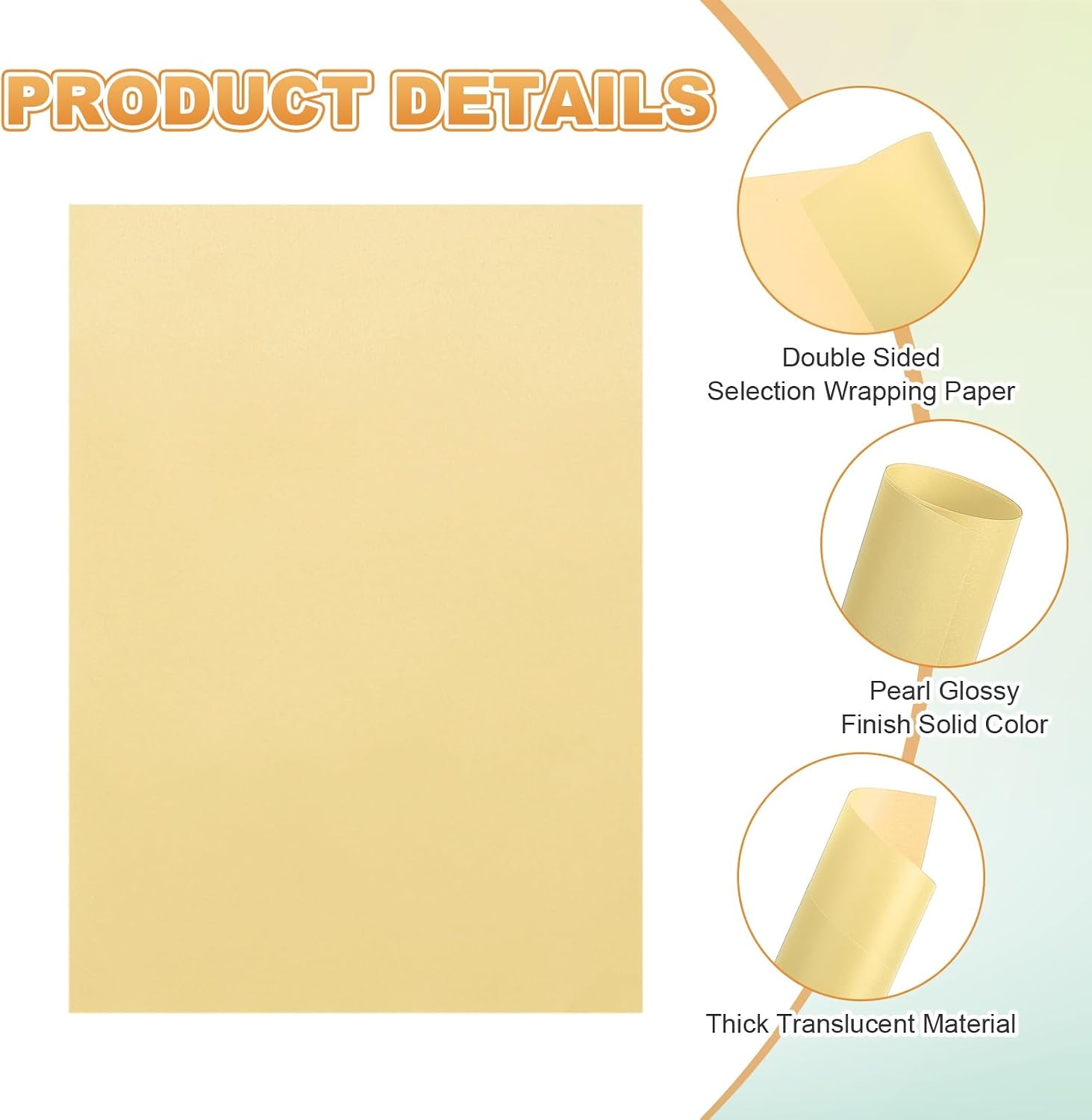 MECCANIXITY 50 Sheet Colored Vellum Paper 5" x 7", 100gsm Translucent Printable Vellum Sheets for Printing Wedding Invitations Inkjet Laser Printer, Gold
