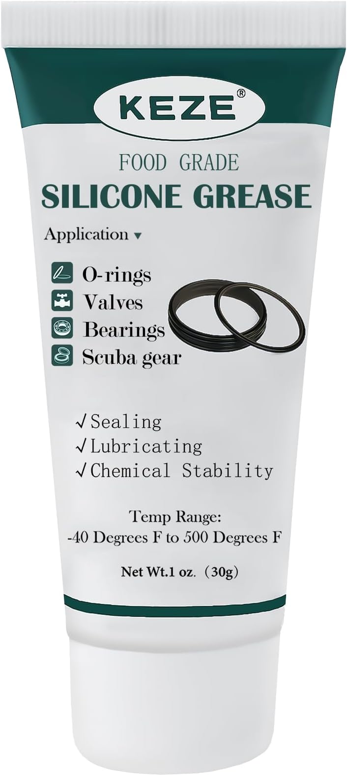 KEZE Waterproof Food Grade Silicone Lubricant Plumbers Grease for Valve Sealant Faucet Pool Lube O Rings Filter 1 oz 1-Pack