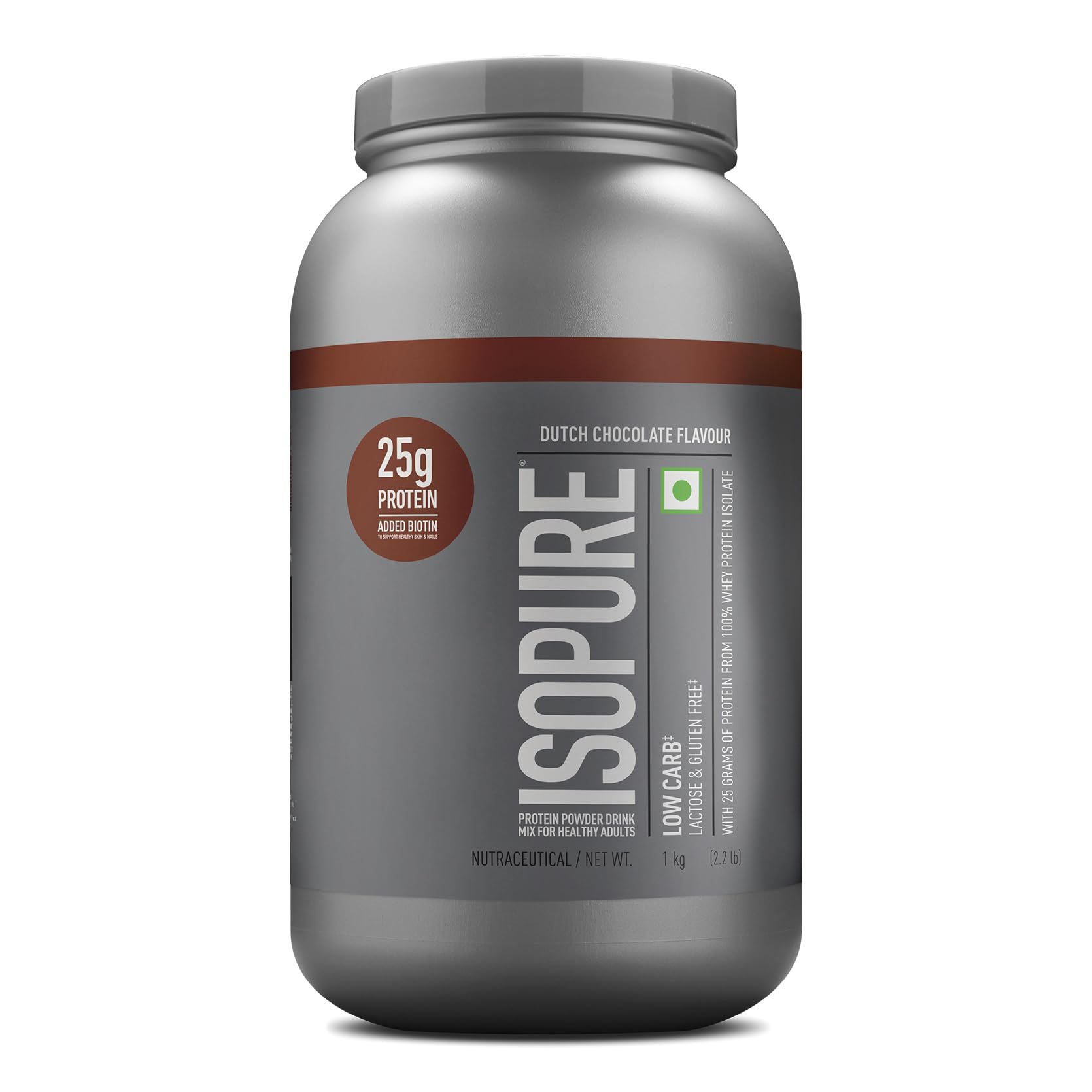 Isopure Whey Protein Isolate Powder with Vitamins for Immune Support & Biotine- 2.2 lbs, 1 kg (Dutch Choc), Lactose-Free, Gluten-Free, Veg protein for Men & Women. Offer Pack-image-23