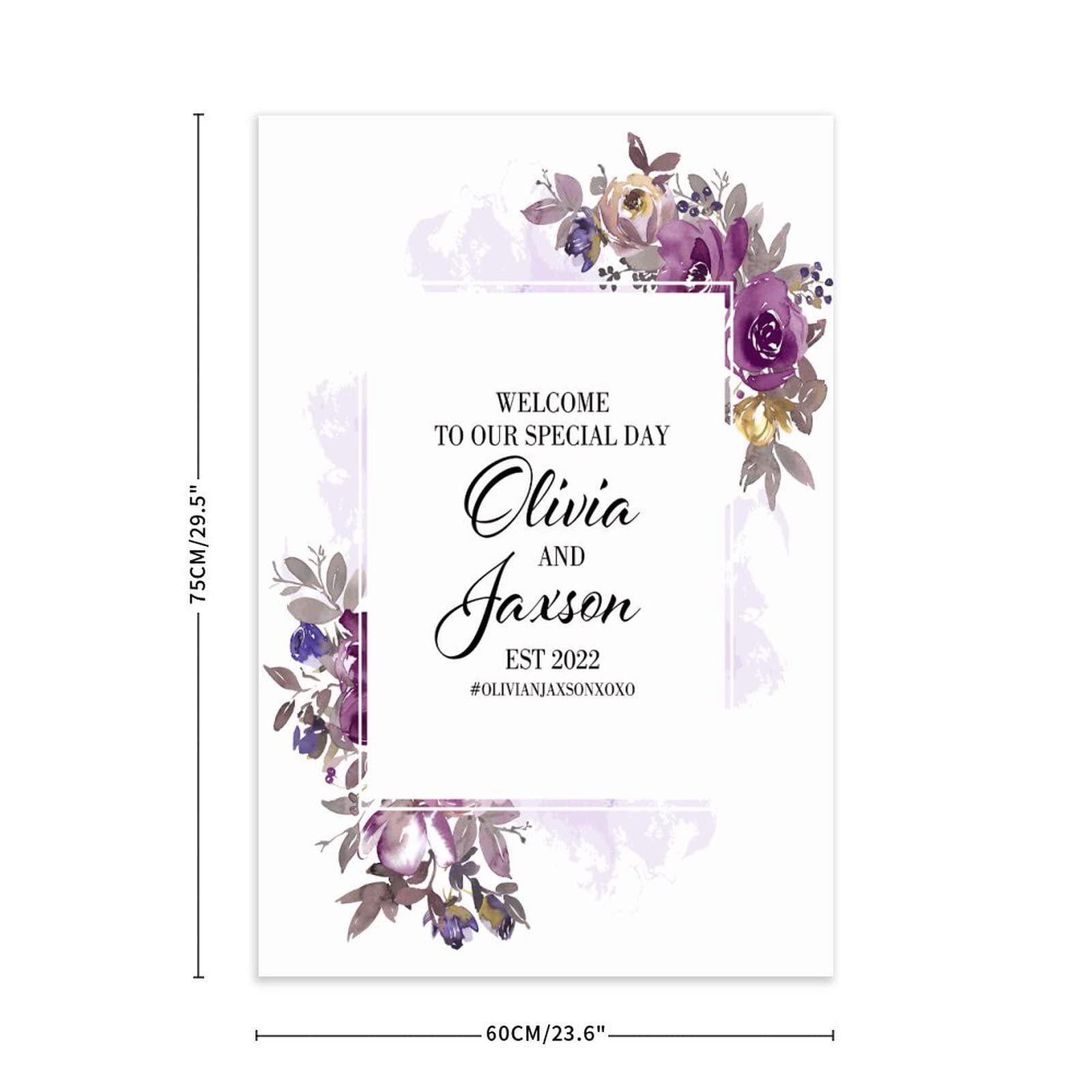 Einzigartiges Hochzeitsschild aus Holz, Willkommensschild für Hochzeit, Willkommensschild, Willkommensschild, Zeremonieschild für Hochzeit, 76,2 x 50,8 cm