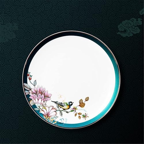 BREWIX Bone CXDTBH - Plato chino de 8 pulgadas de cerámica de porcelana de hueso platos de carne vintage vajilla de decoración de hotel plato de