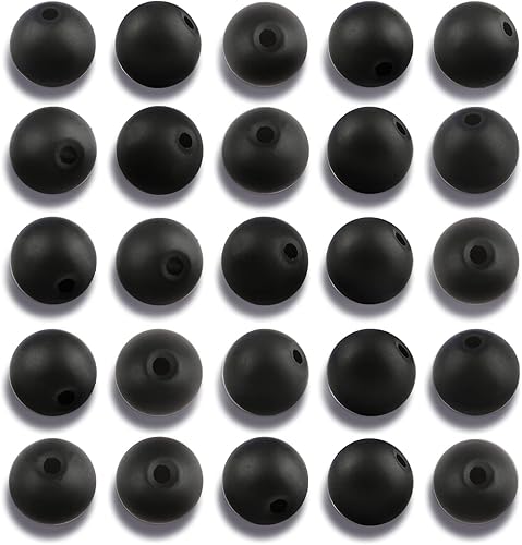 Miniatura 32 de 100 cuentas de hematita negra lisa natural de 0.236 pulgadas (0.236 in), cuentas redondas sueltas de piedra para fabricación de joyas con cordón