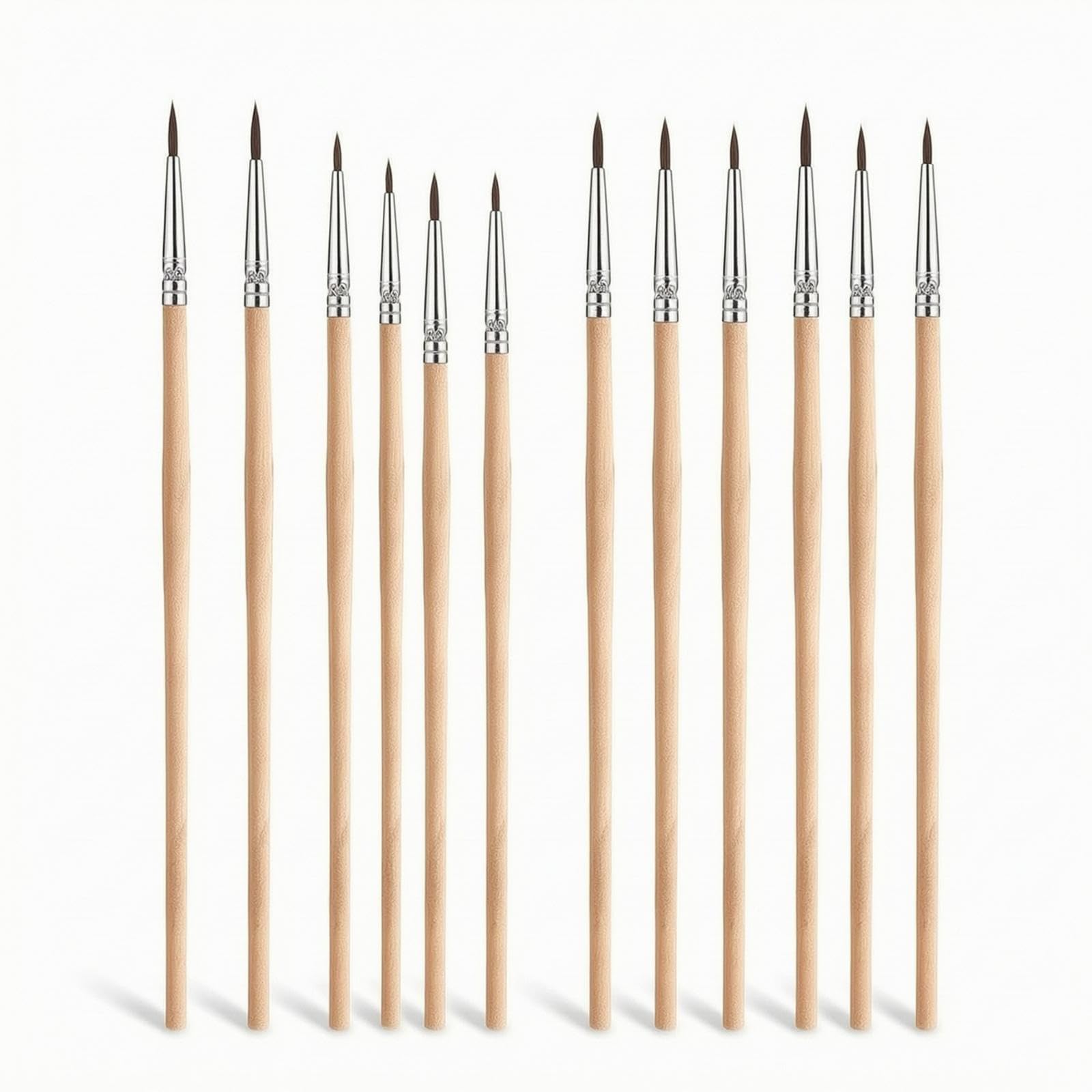 12 Pieces Pollination Brush with Wooden Handle Manual Pollination Brush Fine-Tip Plant Pollinator for Gardeners, Hobbyists, Greenhouse, Indoor Garden-image-3