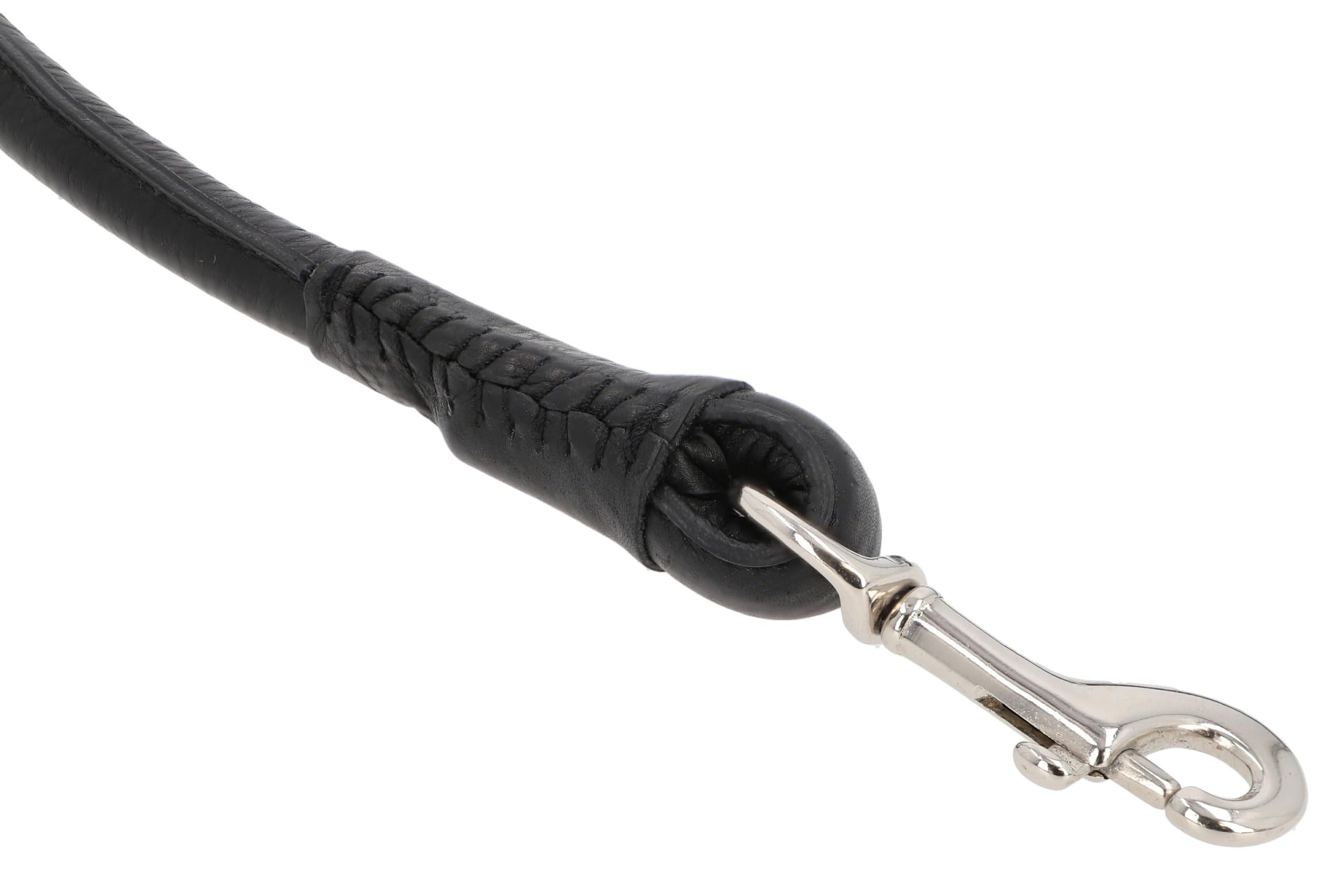 Gusti Leder Hundeleine Abelard - Robuste Lederleine Hundeleine mit Karabiner 150 cm schwarz Leder