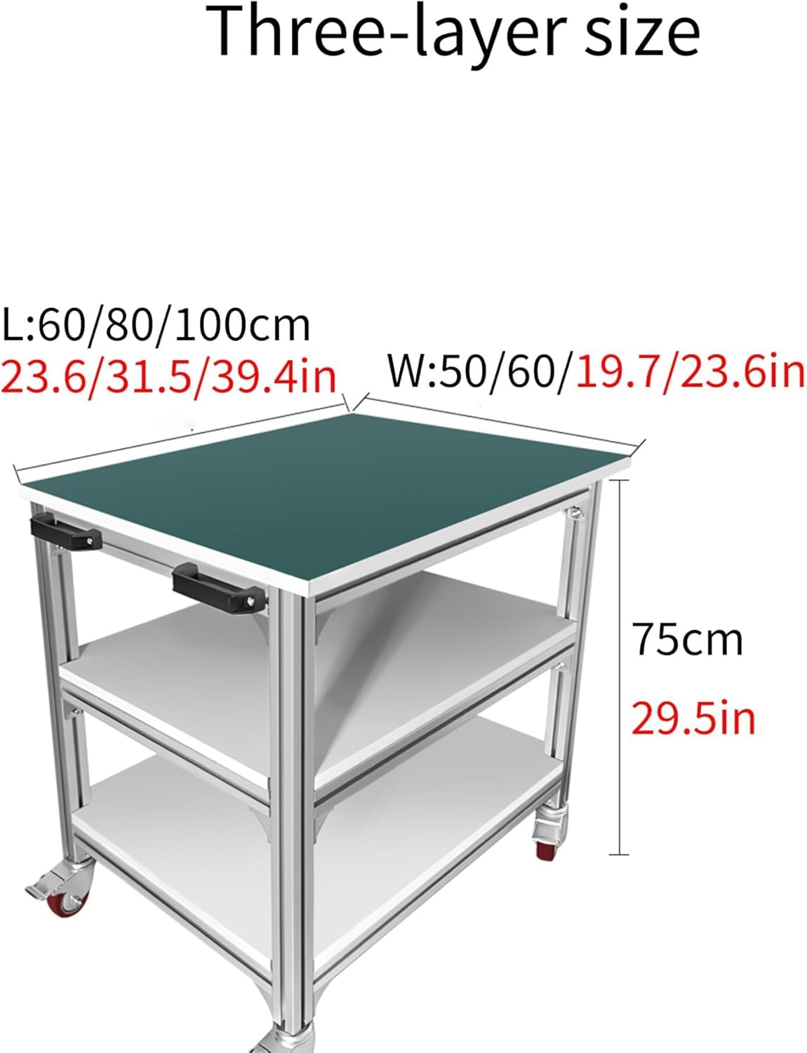Banco De Trabajo ESD con Ruedas Y Altura Ajustable: Mesa De Laboratorio Móvil De Alta Resistencia para Reparación De Electrónica, Mantenimiento Industrial Y Type 1 60x50cm/23.6x19.7in