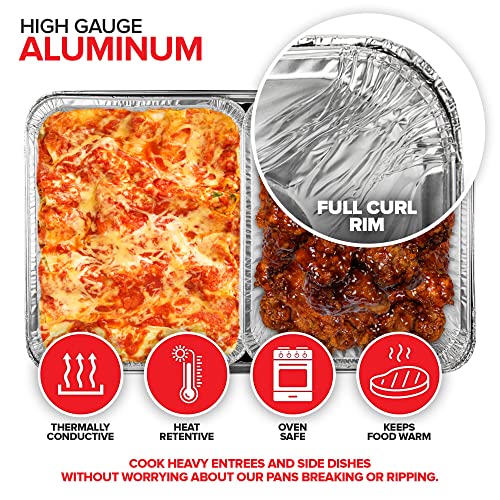 Chafing Dish Buffet Set With Cover Disposable - 21X13 (5 Pack) 9X13 & Lids (10 Pack) Aluminum Serving Trays, Catering Pans For Keeping Food Warm, Chaffing Dishes For Buffets And Parties, Warming Tray #TOP3