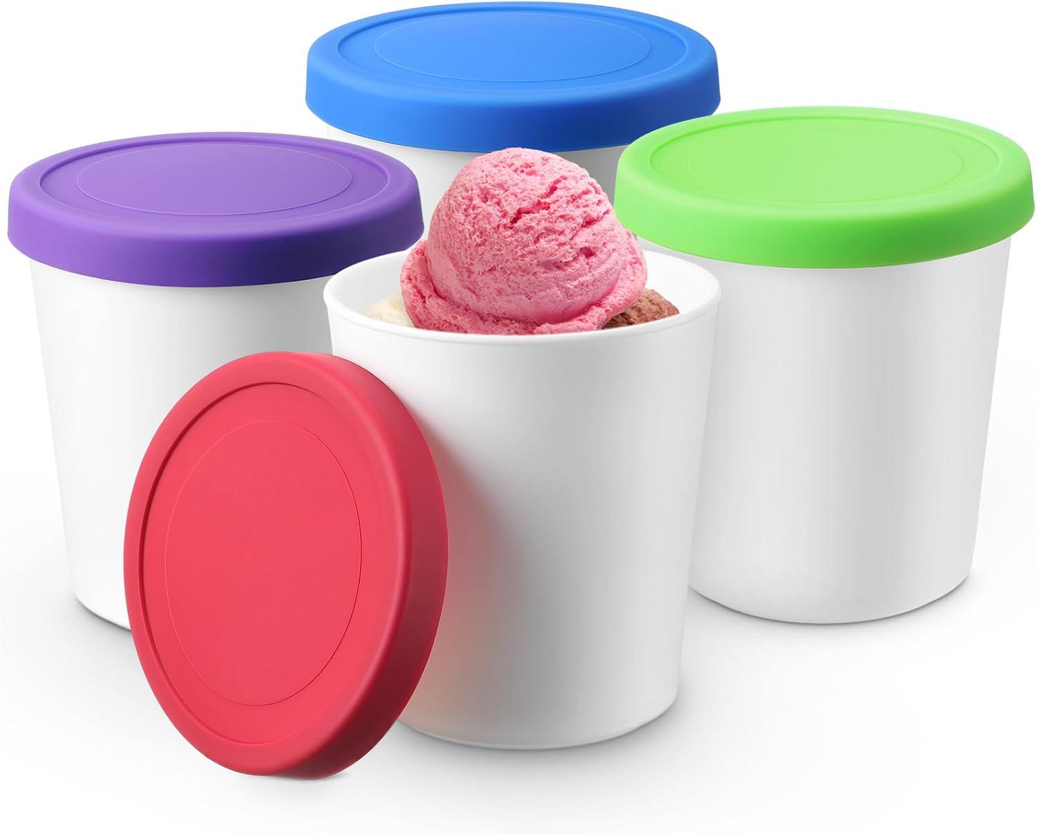 Uiifan 8 Pcs Ice Cream Containers for Homemade Ice Cream