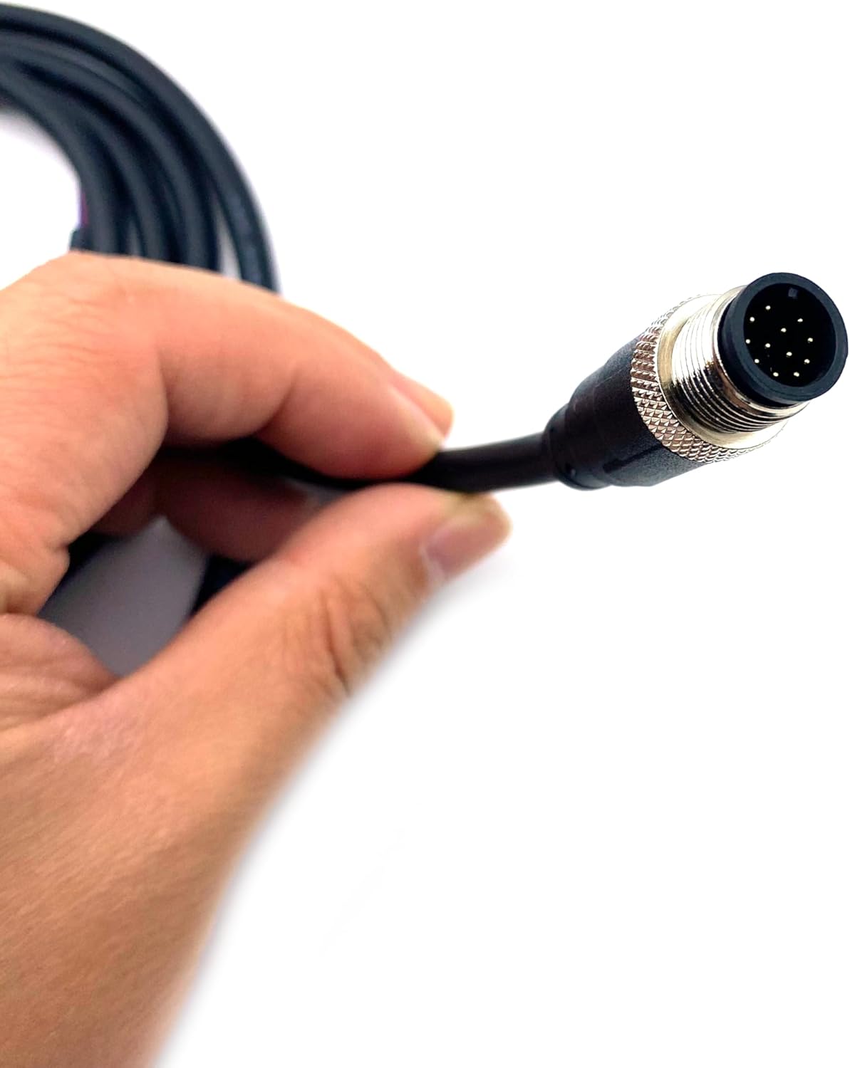 6.56ft M12 12 Pin Male Connector Cable, A Code Straight Molding Wire Male Aviation Sensor Electrical PVC Cable Industrial Molded Wire AWG26（2Meter）