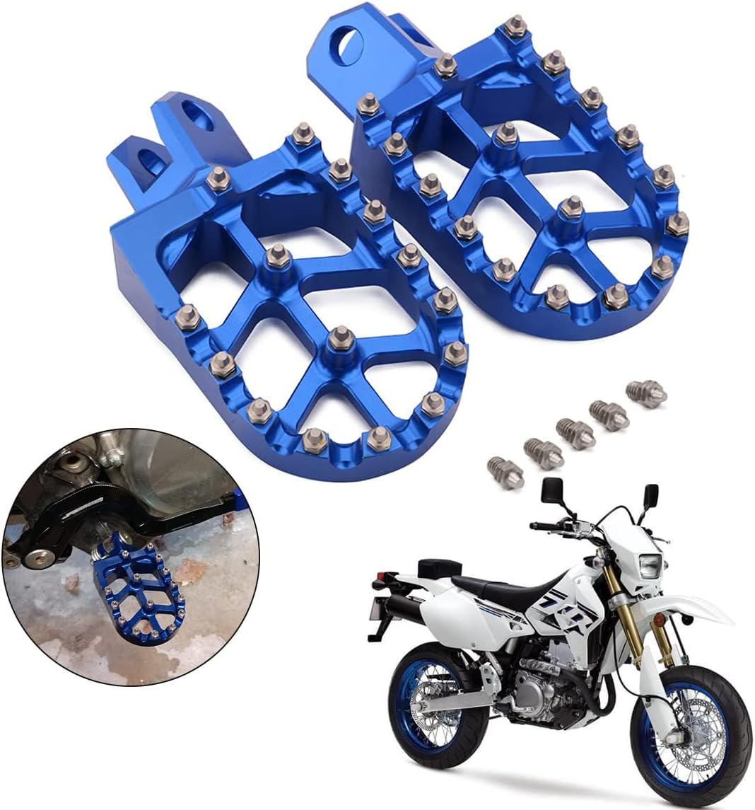 AnXin Dirt Bike Foot Pegs CNC Footpegs Footrest Foot Pedals Rests for DRZ400 2000-2004 DRZ400E 2000-2007 DRZ400S 2000-2024 DRZ400SM 2005-2024 RM250 1989-2006 RM250Z 2001-2006 RMX250 1989-1996 Blue