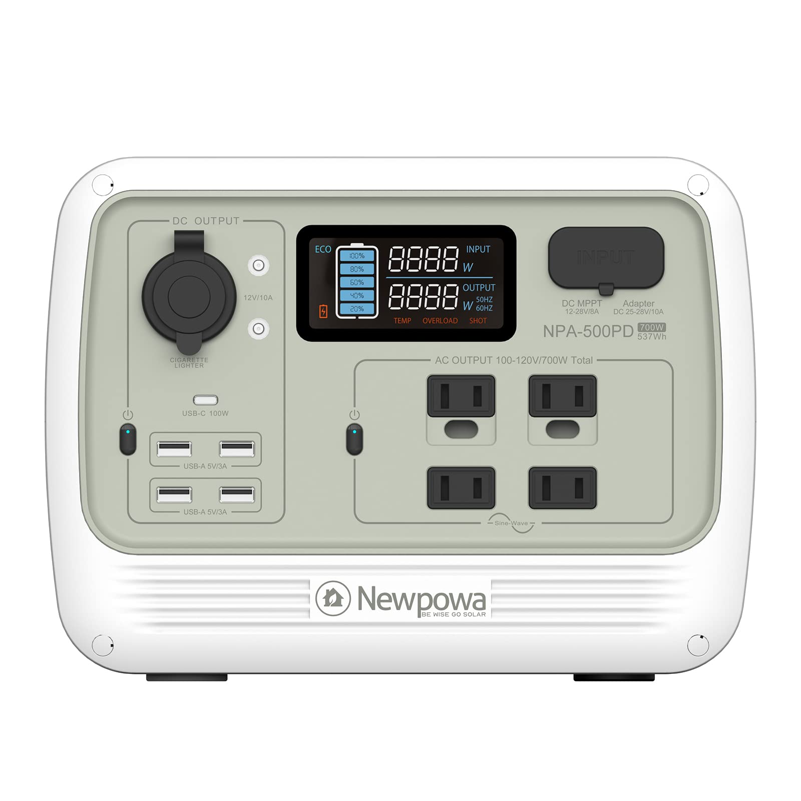 Amazon.co.jp: ポータブル電源 500W 大容量 537Wh/168000mAh Newpowa 