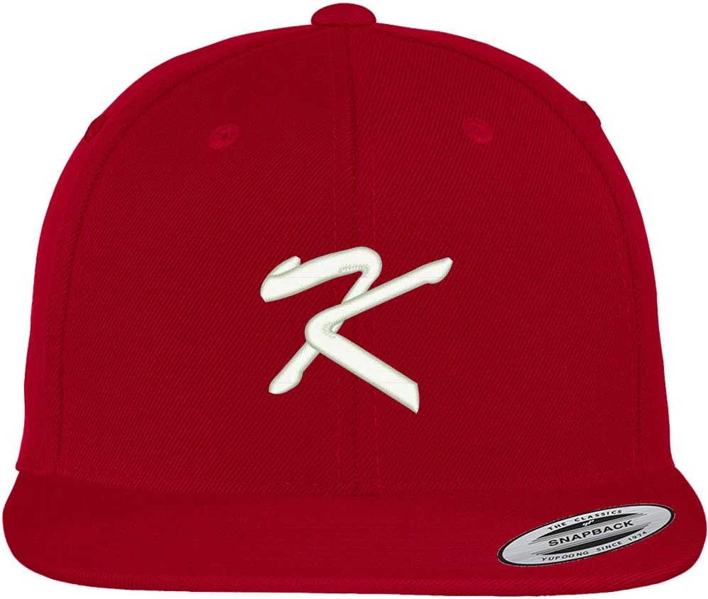 Trendy Apparel Shop Letter K Brushed Script Embroidered Flat Bill Snapback Baseball Cap