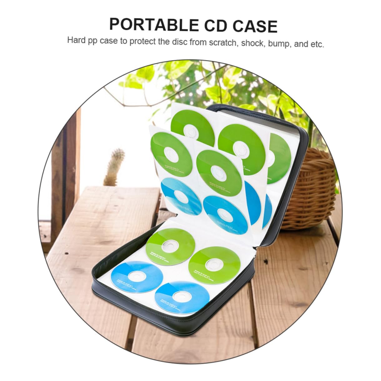 Custodia Porta Dvd Portatile Capacità 160 Dischi Organizer CD Resistente Agli Urti Protezione da Graffi Materiale Pp e Nonwoven per Viaggi e Casa