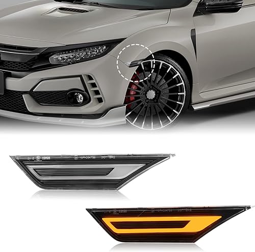 Luces LED de posición laterales compatibles con Civic 2016 2017 2018 2019 2020 2021 y 10 generación y tipo R + luces de posición (luces amarillas de