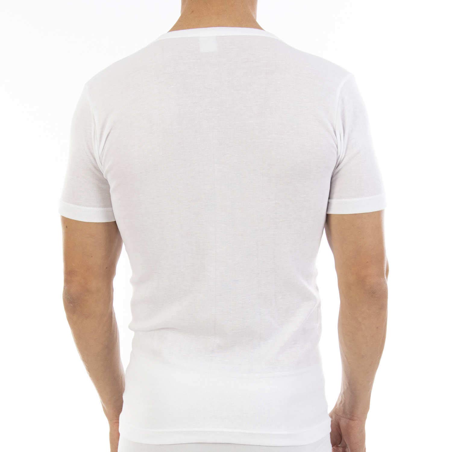 Pack Ahorro de 6 Unidades. Camiseta Interior Fina de Hombre L114, de Manga Corta y Cuello Redondo.