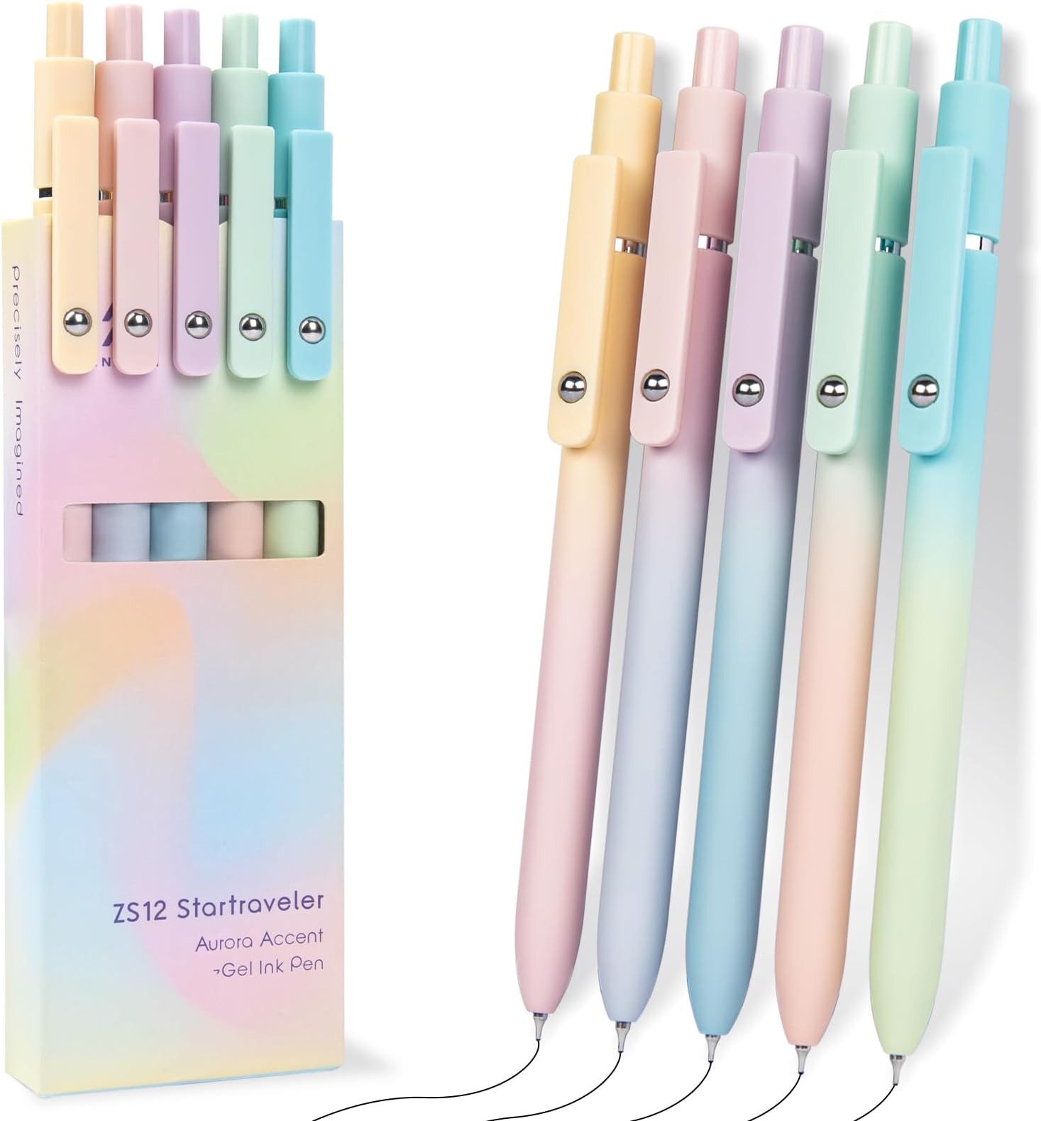 AOSUCO 0.7mm Gelstifte Einziehbare, 5 Stück kugelschreiber Gelschreiber