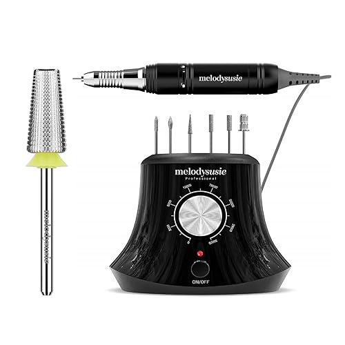 Miniatura 1 de MelodySusie Taladro profesional de uñas de 30000 rpm, alta velocidad, bajo calor, bajo ruido, baja vibración, taladro eléctrico portátil Efile para