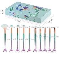 Vista 6 de Tenmon Juego de caja de brochas de maquillaje, delineador de ojos para sombra de ojos, brocha de maquillaje, base de maquillaje, delineador de ojos