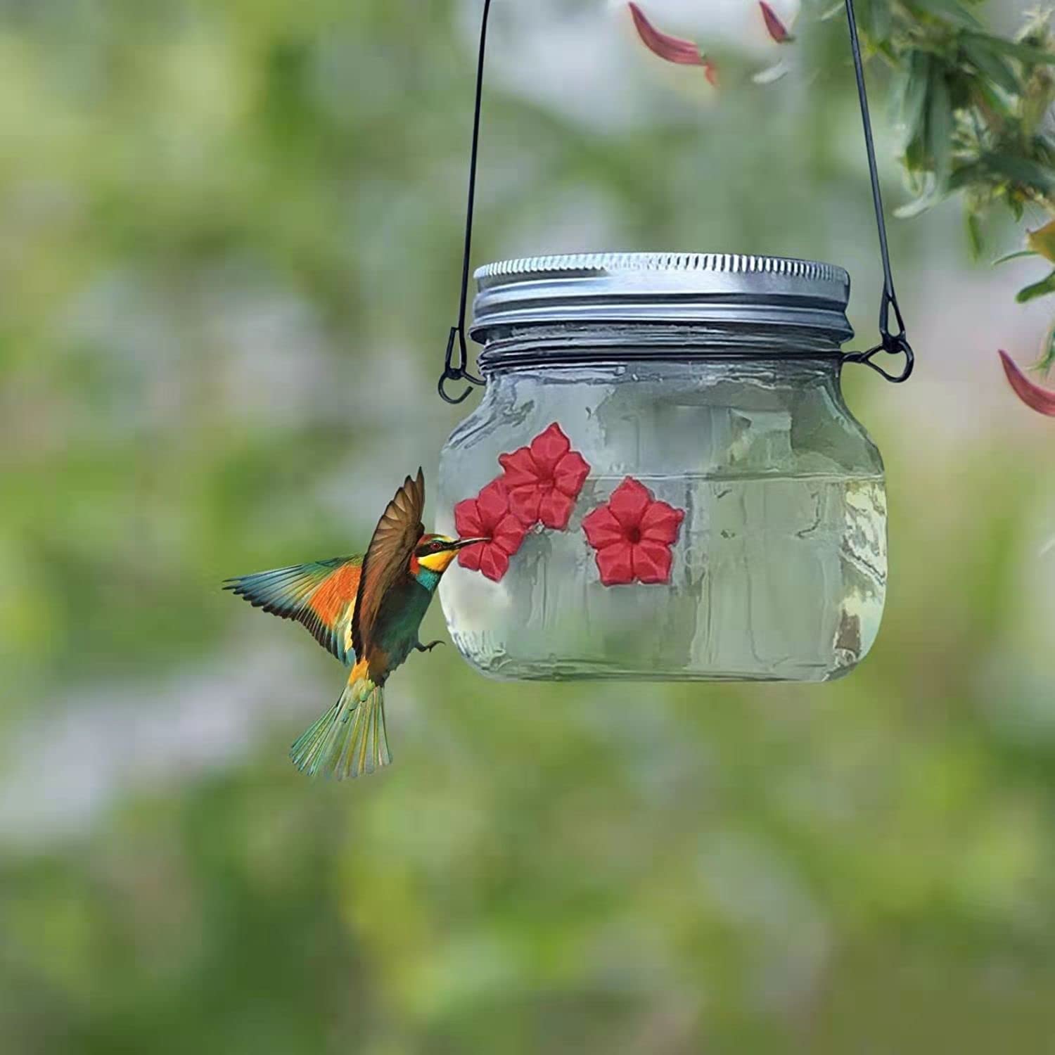 30 Fiori Di Ricambio Per Mangiatoia Colibrì Con 2 Spazzole – Plastica Colorata, 3 Colori, Per Giardino E Balcone - 2