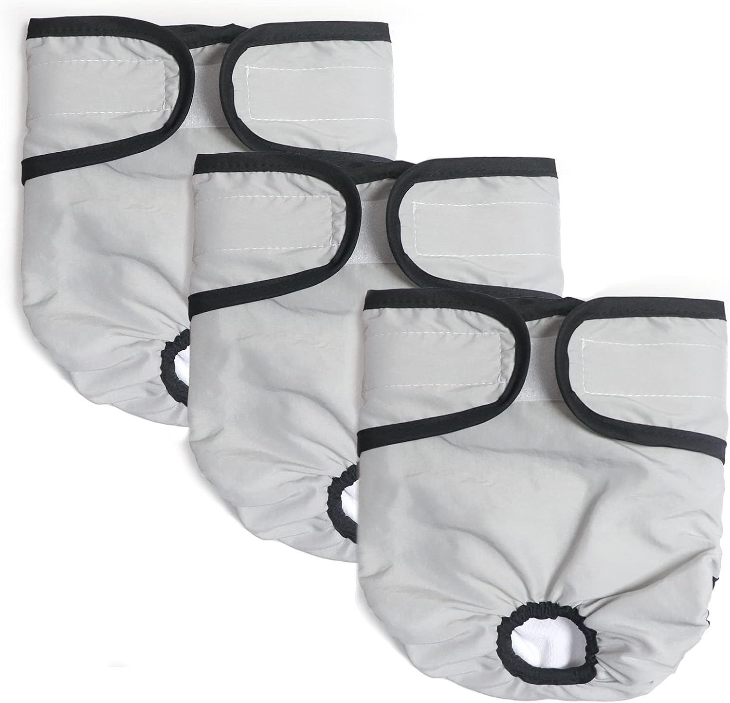 NC Dog Diapers Female Washable (3Pack),Highly Absorbent No Leak Reusable Doggie Diaper Wraps Female Incontinence,Size Adjustable Durable…