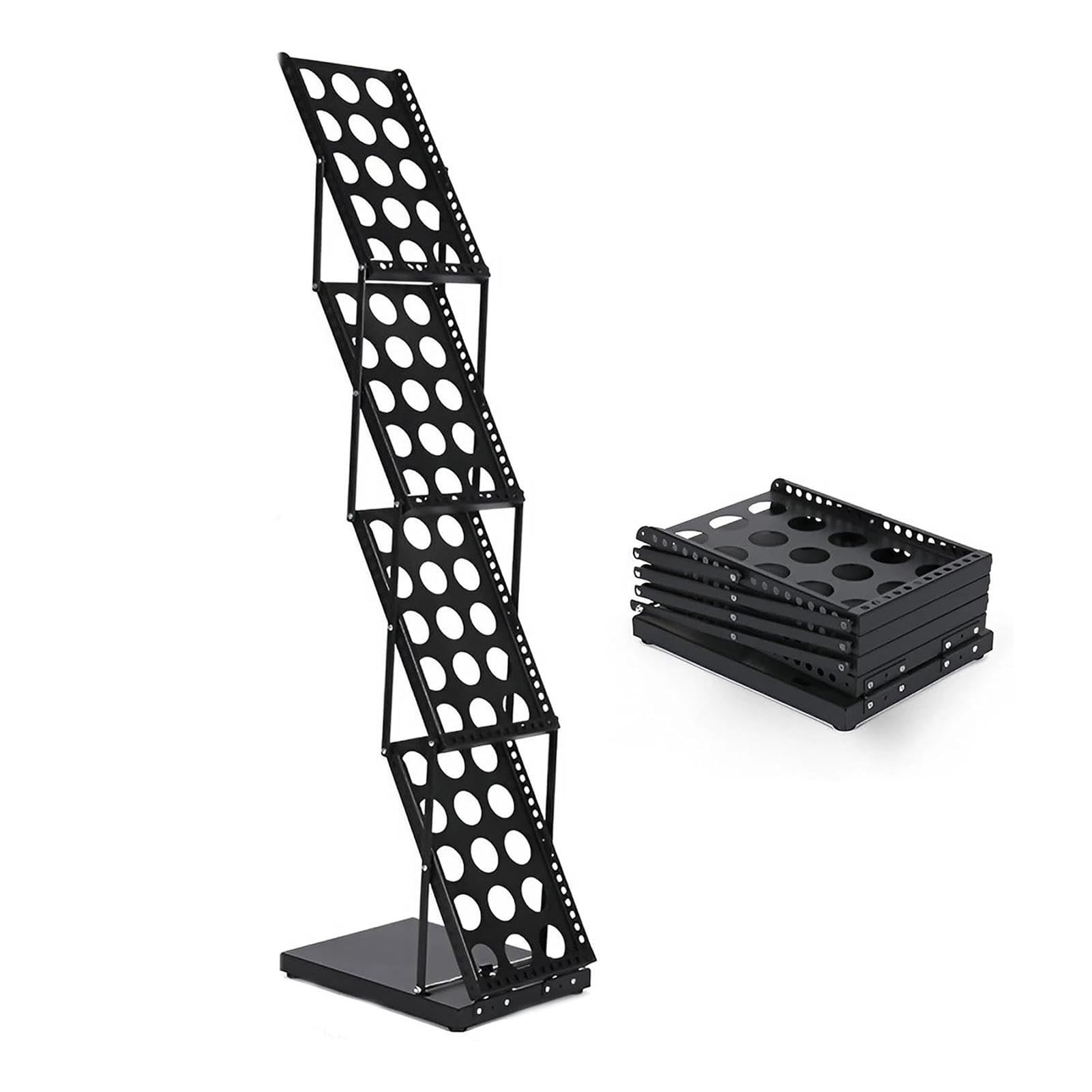 Porte Vue Sur Pied – Étagère Pliable Et Réglable À 4 Poches, Présentoir De Sol Pour Livres Et Documents, Avec Sac De Transport, Pour Bureau, Salon Professionnel