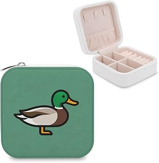 PU Mini Travel Jewelry Case, Multifunctional Jewelry Organizer Box | Mallard Rings Earrings Necklaces Display Storage Box , Gifts for Girl, Women, Wedding, Birthday