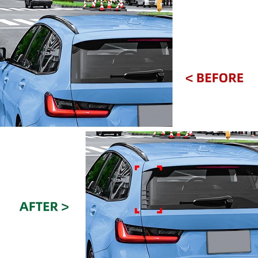 Laterale Lunotto Posteriore Ala Trim Per Serie 3 Per G21 Touring 2019-2024 Adesivi Per Copertura Ala Laterale Bagagliaio Tuning 2 Pezzi ABS Lunotto Posteriore Spoiler(Carbon Look)