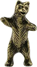 Estatuetas em miniatura de urso em pé, estátua de bronze animal urso marrom escultura coleção artesanato ornamento de mesa decoração de mesa acessórios de estudo peso de papel