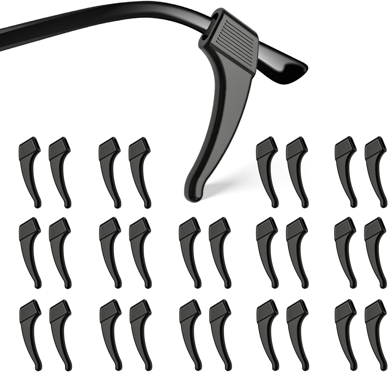 SMARTTOP 20 Pairs Anti-Slip Eyeglass Ear Grips Hook Comfortable Silicone Elastic Eyeglasses Temple Tips Sleeve Retainer-For Eyewear Sunglasses Spectacles Glasses,Sports Eyeglasses