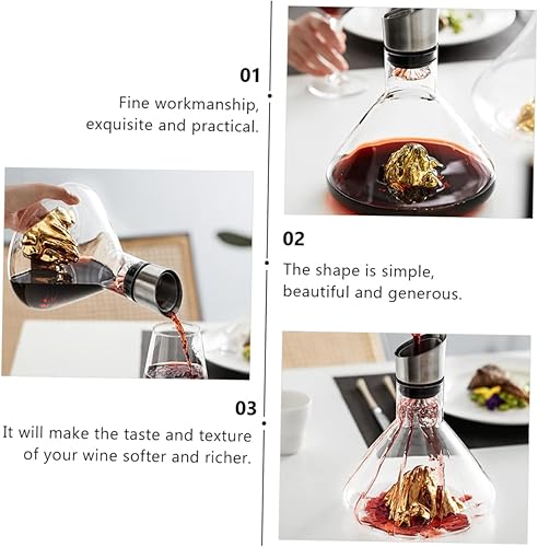 Miniatura 6 de Decantador de iceberg de vidrio dispensador de bebidas Decantador de cristal para bisuteria whisky titular bourbon decantador aireador de vino