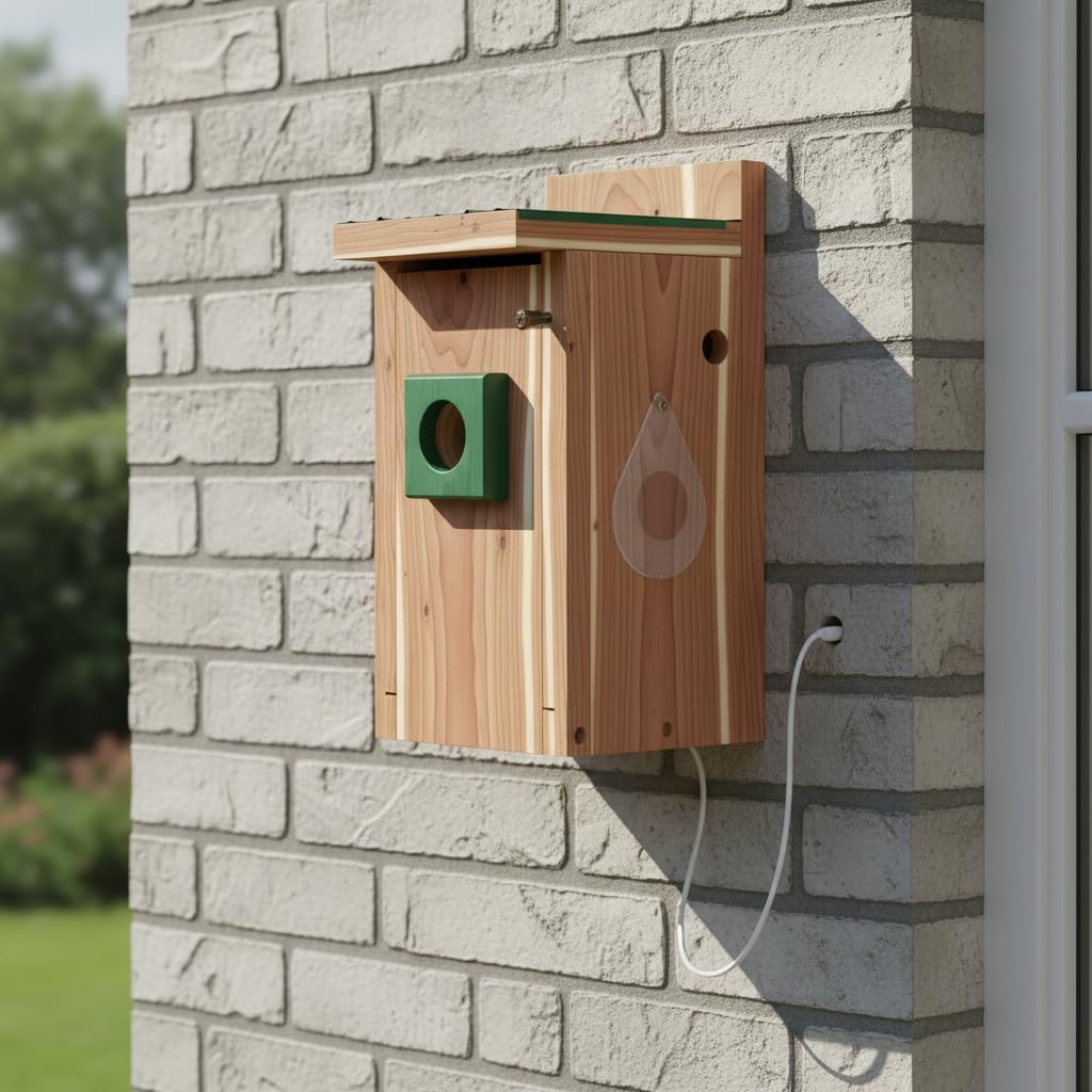 Bluebird Bird House with Camera,Metal Roof,1080P Birdhouse for Outside with Night Vision, Birdhouse with Camera APP Control, 2.4G WiFi App to Observe Bird Activities(A)