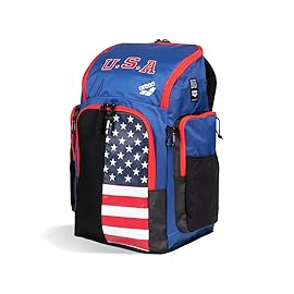 ARENA Spiky III Backpack 45 USA Swimming Athlete Sports Gym Rucksack Large Training Gear Equipment Swim Bag for Men and Women, 45 Liters, US Team