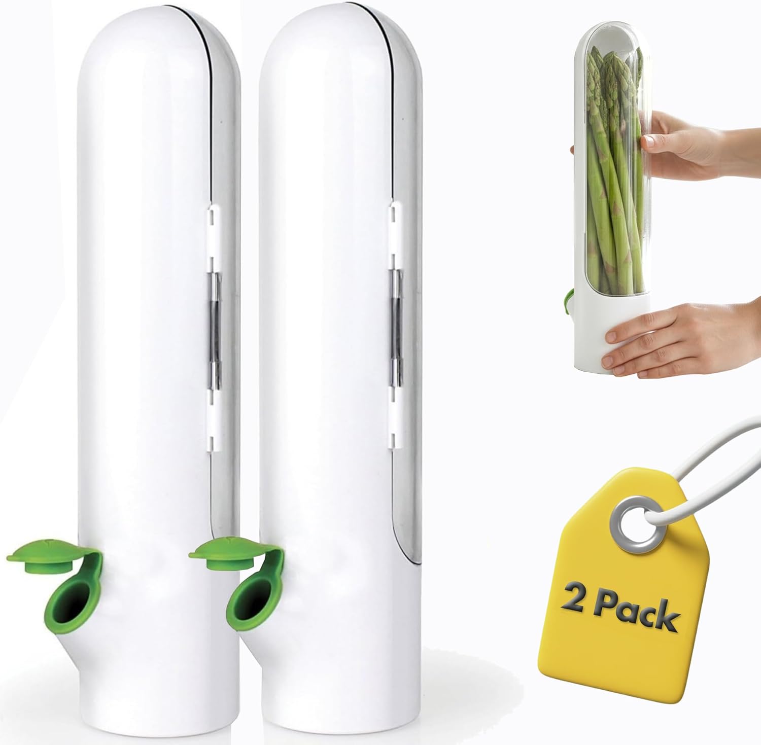 Prepara Herb Savor Deluxe Fresh Herb Keeper - Compact for Sleek Fridge Storage, BPA Free Plastic - Plant Hydration Container Prolongs Freshness Up to 3 Weeks - Dishwasher Safe (2-Pack)