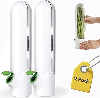 Prepara Herb Savor Pod 2.0 Herb Storage Container - Space Saving for Fridge Door Storage, Pouring Spout Keeps Fresh Herbs Fresh Up to 3 Weeks - BPA Free Plastic - Easy Access Opening (2-Pack)
