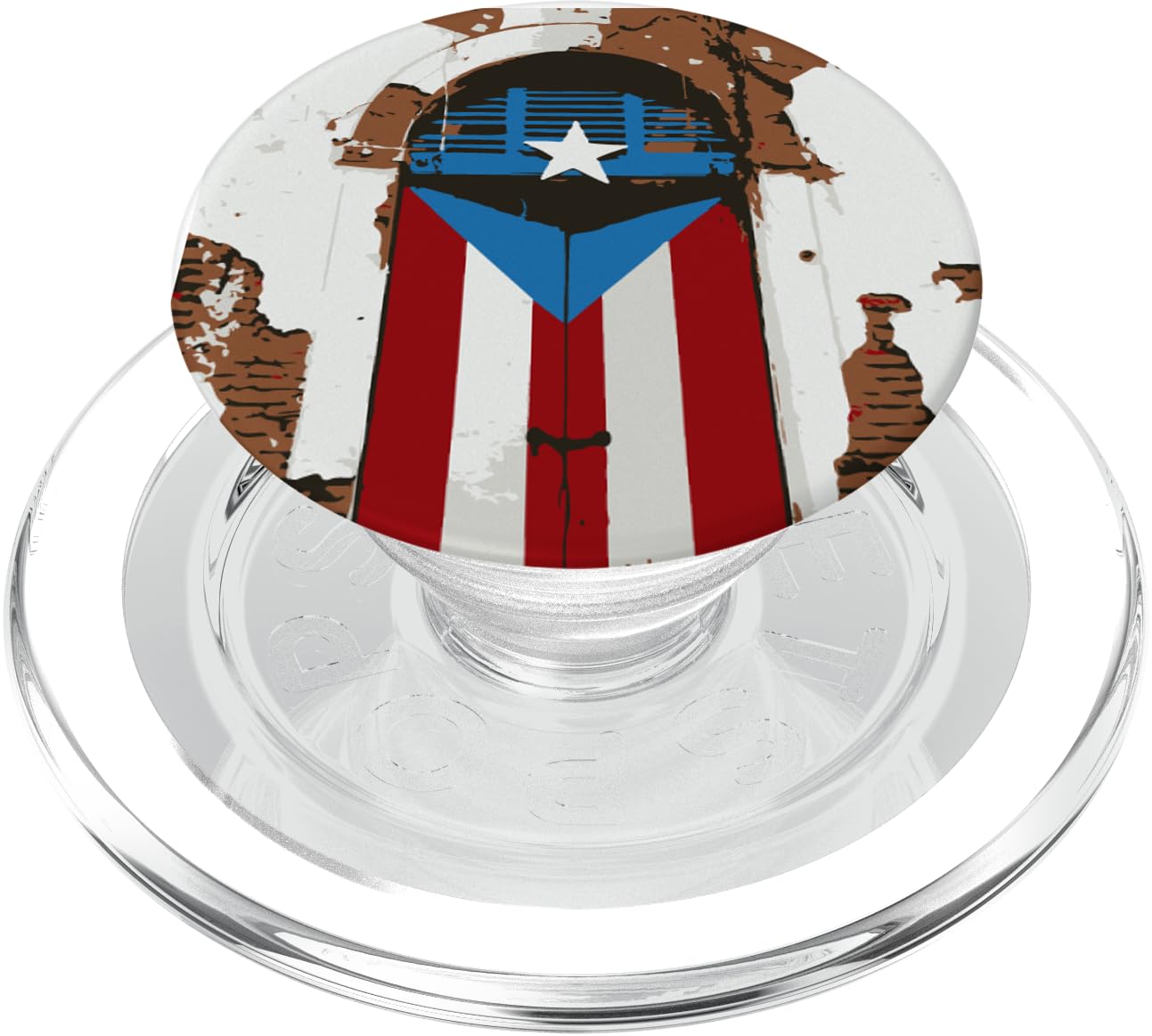 Puerto Rico Flag on Door PopSockets PopGrip for MagSafe