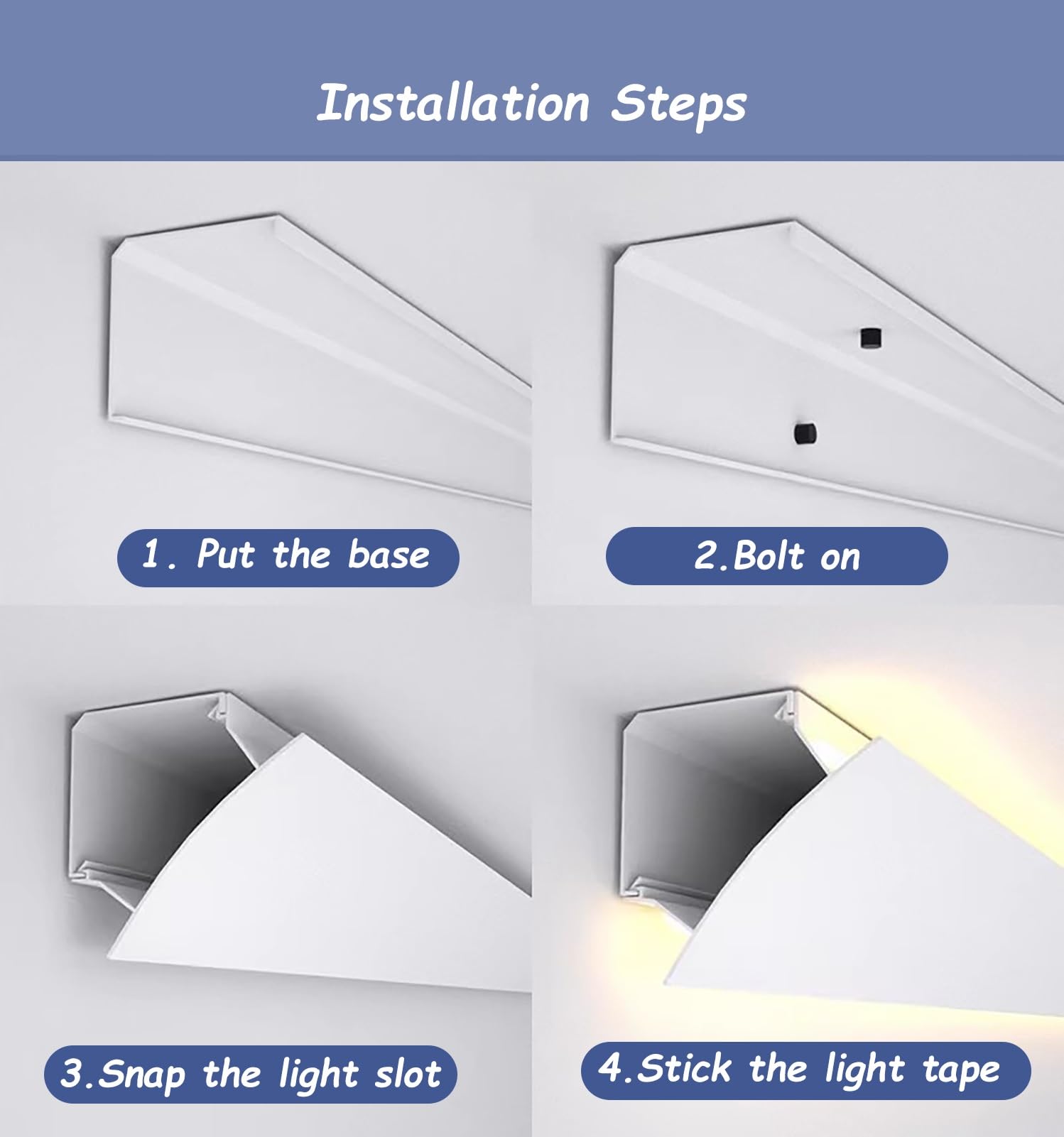 Profili per Strisce LED Canale LED per Modanatura a Corona per Strisce LED, Profilo in Alluminio per Illuminazione a Soffitto, Diffusore Flessibile per Luce LED con Copertura(3.2m/10.5ft)