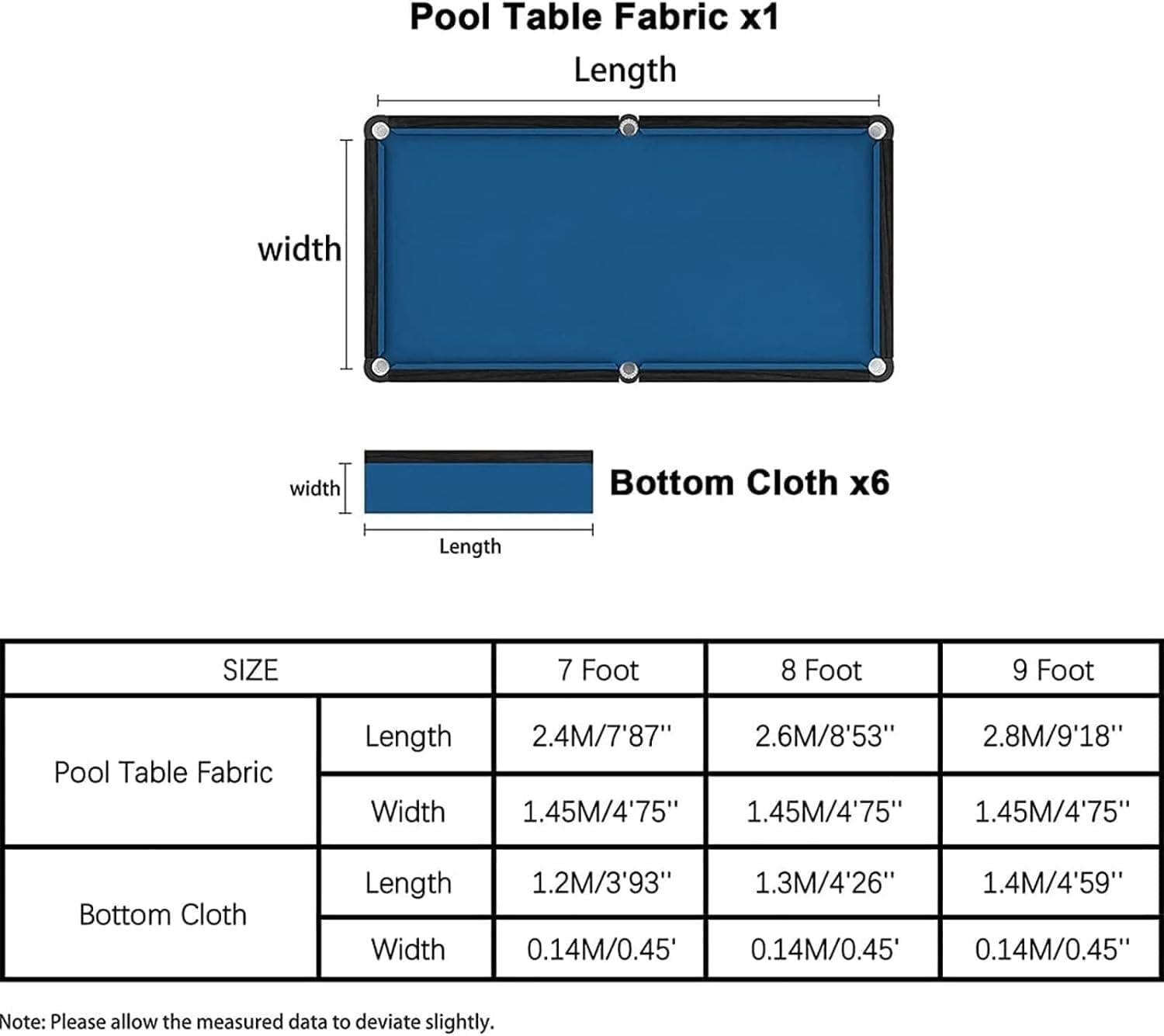 Poolbillard Tuch Billardtisch Bezug 7ft 8ft 9ft Strapazierfähiges Billardtuch Professionelles Billiards Cloth Snookertisch Tuch Wasserabweisendes Antistatisches Billard Filz Billard Zubehör(7FT)