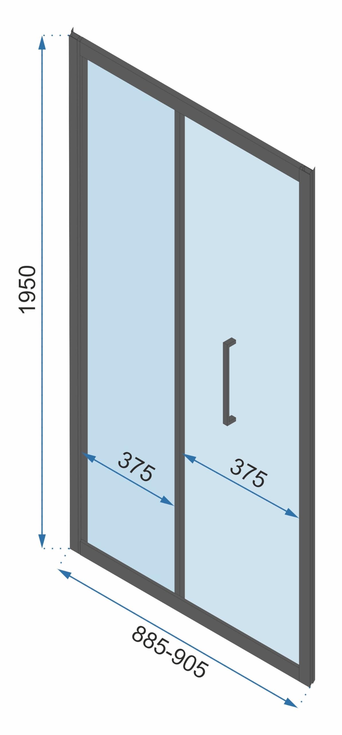 Rea - Box Doccia A Parete Rapid Fold 80X80 Cabina Doccia Senza Piatto Doccia Vetro Di Sicurezza Temperato Transparent 4mm, 6mm (Nero Opaco) Porta: 80 Parete: 80 cm