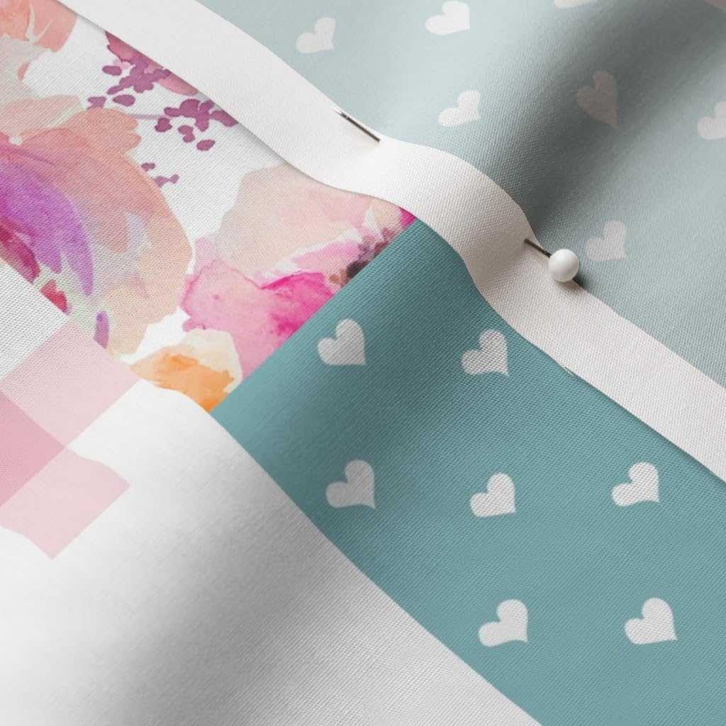 Spoonflower Fabric - Farm Life Wholecloth Cows Animals Cheater Quilt Topper Baby Girl Printed on Cotton Poplin Fabric by The Yard - Sewing Shirting Quilting Dresses Apparel Crafts