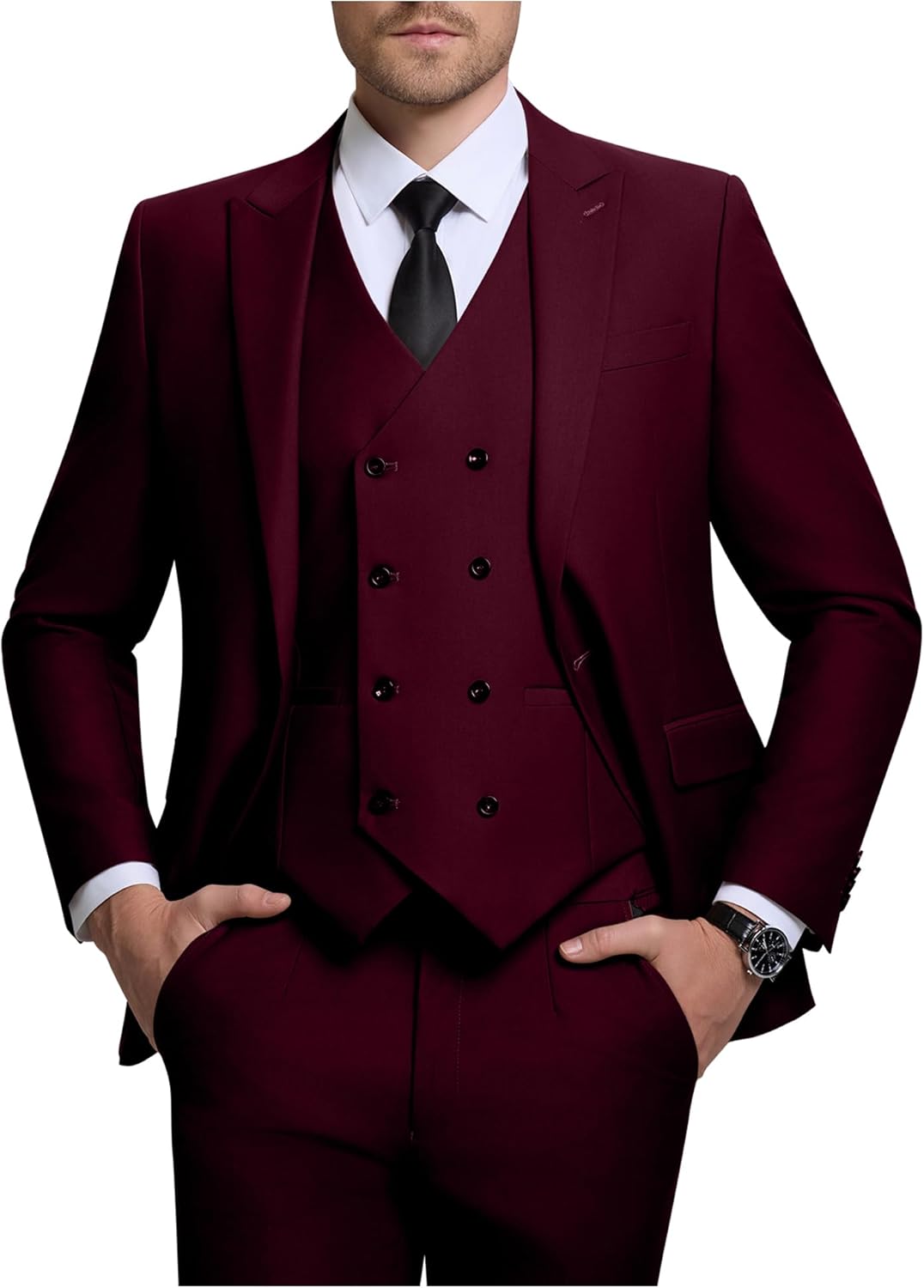 Mens Suits Slim Fit Formal Suits Double Breasted Suit Men 3 Piece Groomsmen Suit Prom Tuxedo Wedding Tuxedo Suits
