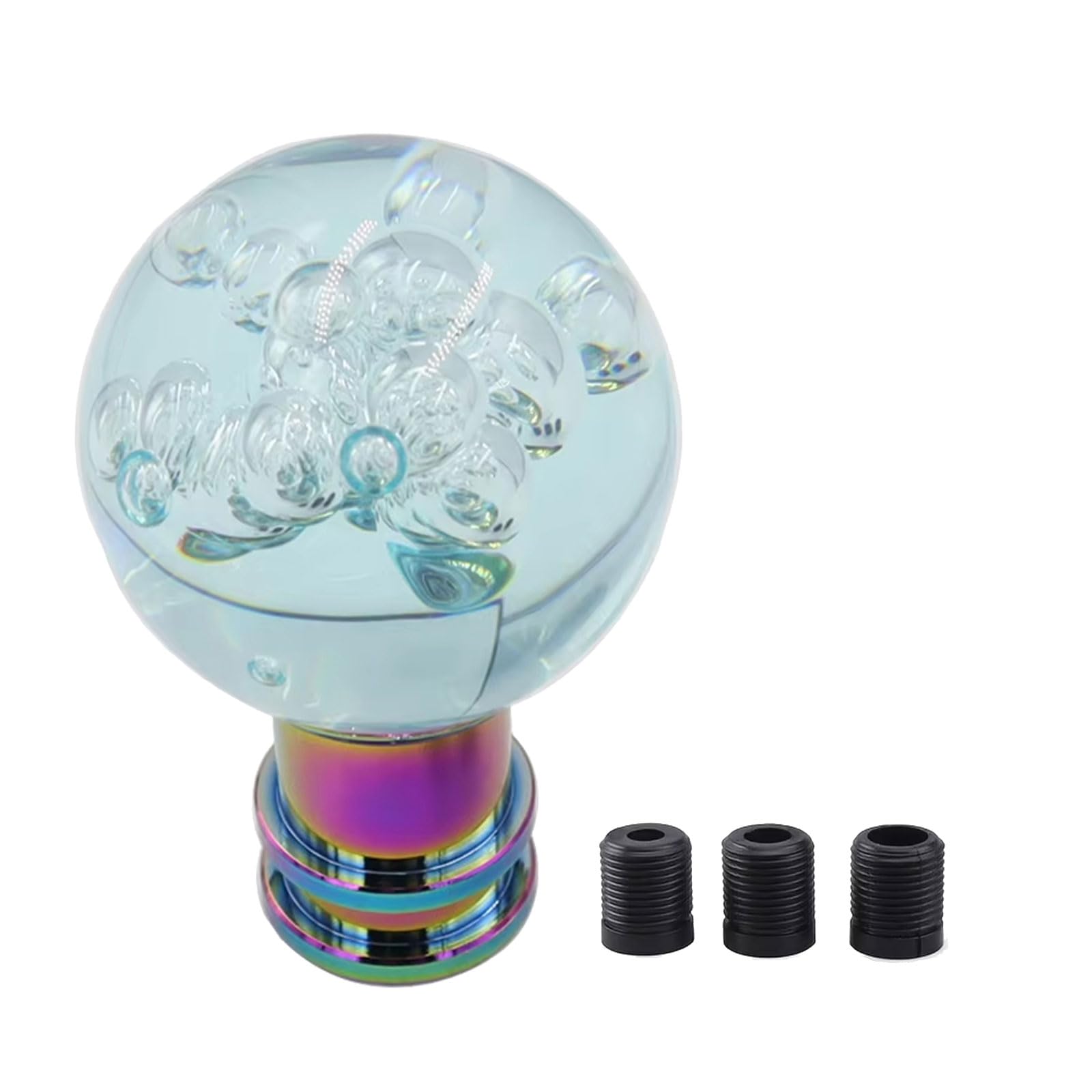 Hsioluted Ergonomic Round Bubble Design Shifter Knob Replacement Acrylic Materials Easy Installation for Most Cars Smooth Driving Gear Shifter Adapter