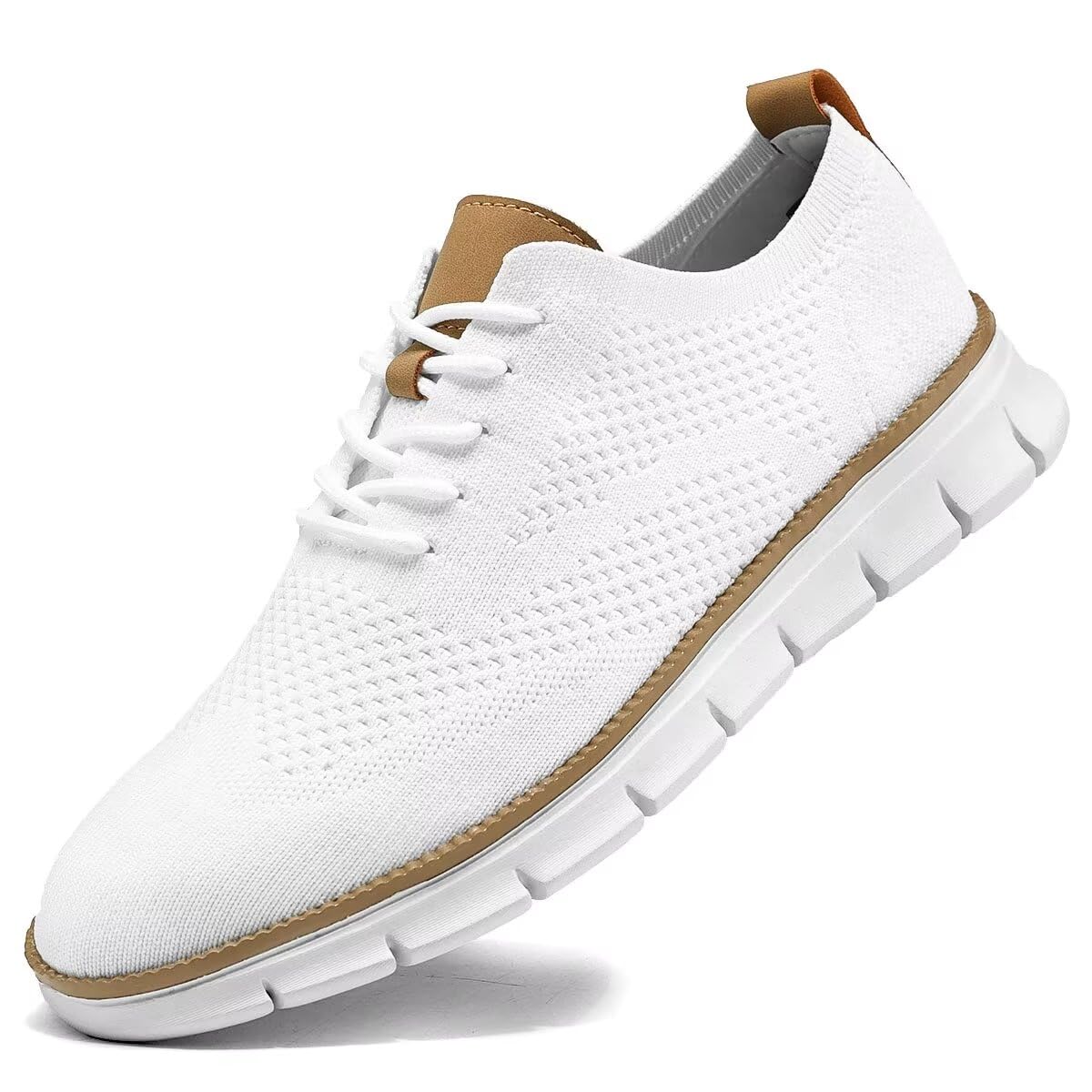 Mens Casual Dress Business Oxfords Shoes Breathable Knit Classic Leisure Fashion Sneakers Lightweight Comfortable Walking Shoes