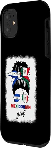 Miniatura 2 de Funda para iPhone 11 mitad mexicana y salvadoreña México El Salvador Flag Girl