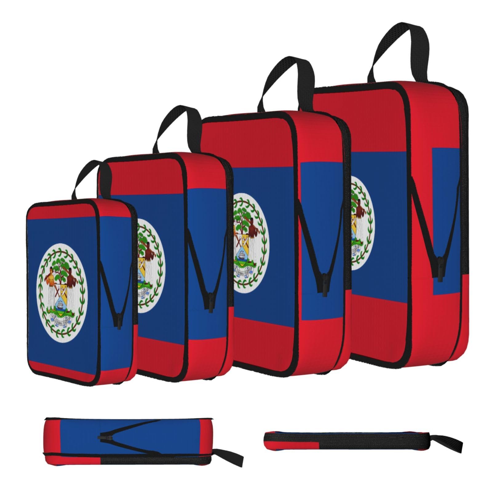 Belize Flag Compression Packing Cubes 4 Piece Set