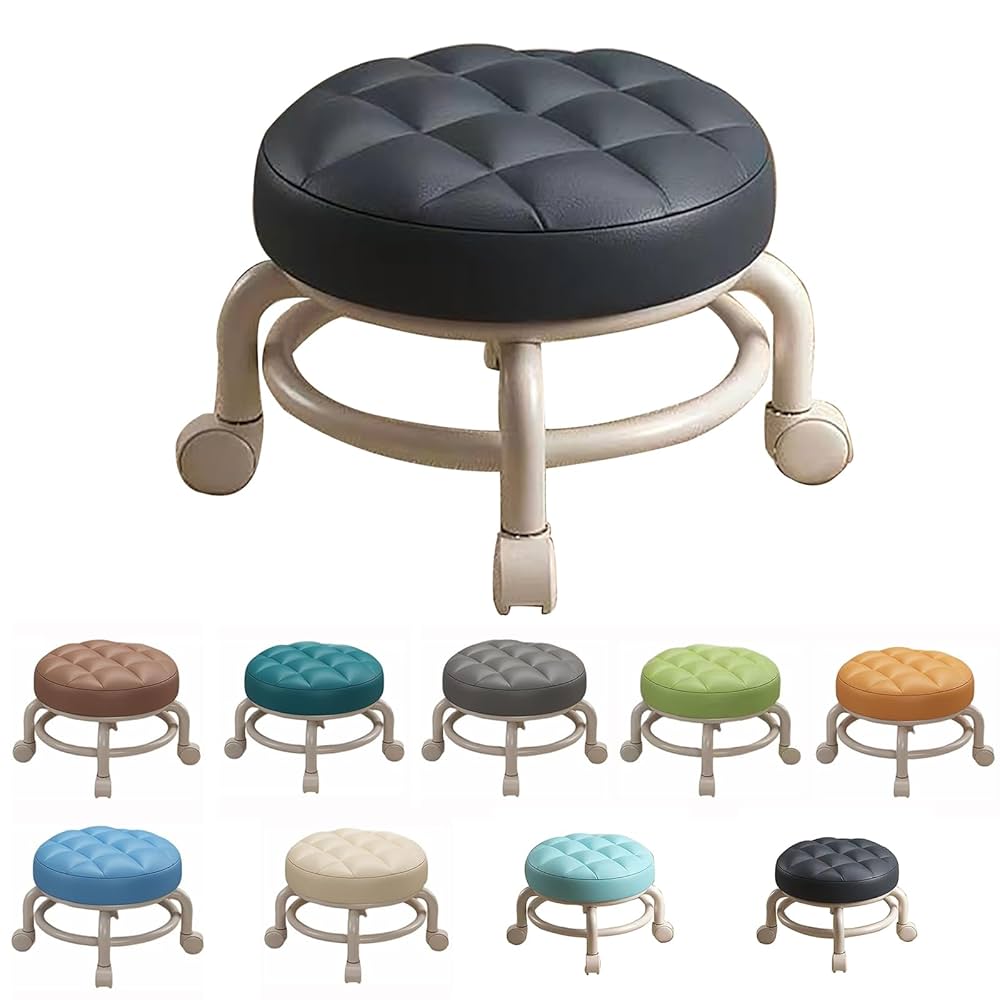 希少　ヒッコリーチェア　キャスター付き　クラシック家具　太鼓鋲① Amazon | キャスター付き椅子 低い 丸椅子 園芸 作業椅子