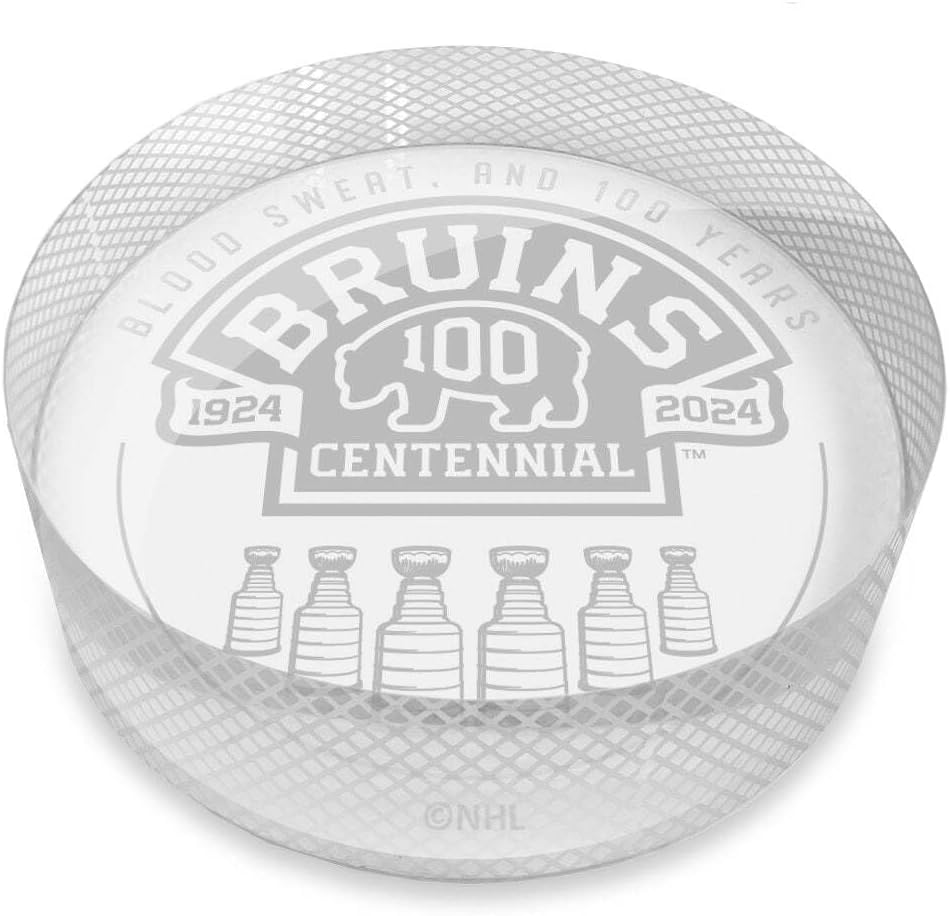 Sports Decor Boston Bruins 100th Anniversary Crystal Puck
